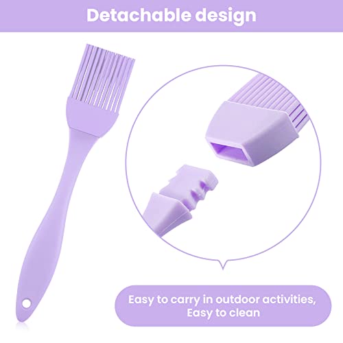 Silicone Pastry Brush, 3 Pcs Silicone Brushes, Basting Brush For Cooking, Pastry Brush For Baking, Bbq, Grilling, Heat Resistant, Dishwasher Safe (Purple) #TOP3