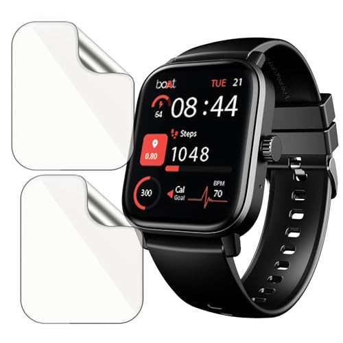 Image of 2 Pack Smartwatch Screen Protector for Boat Wave Call 3 1.83 inch - Flexible TPU Screen Guard, Ultra Thin, Scratch Resistant, Bubble Free, Full Coverage - Not Tempered Glass