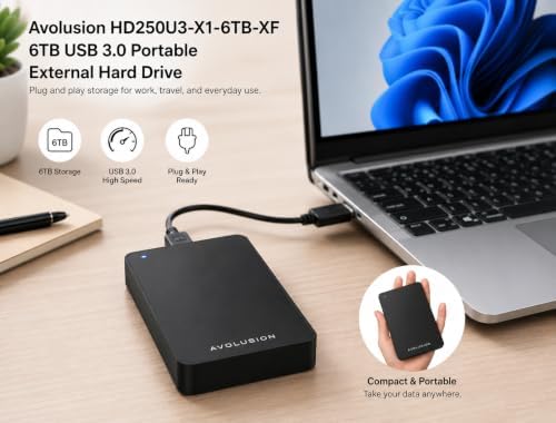 Avolusion X1 6TB USB 3.0 Portable External Hard Drive for PC, Mac, PlayStation & Xbox - 2
