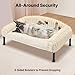 Veehoo Hundeliege Hundesofa für Kleine Hunde, Flauschige Erhöhtes Hundebett mit Abnehmbarem Polster und Orthopädische Matratze, Hunde Sofa Katzensofa mit rutschfeste Füße, Elfenbeinweiß 60x45x10cm