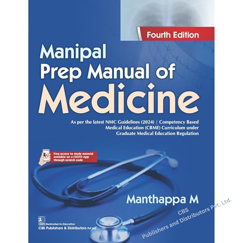 Image of MANIPAL PREP MANUAL OF MEDICINE WITH ACCESS CODE 4ED (PB 2026) ISBN - 9788199209671.