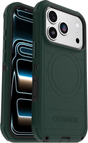 Coque iPhone 17 Pro antichoc OtterBox Defender Series vert noir durable MagSafe