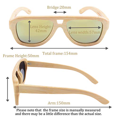 SHINU Oversized Bamboo Wood Sunglasses Square Retro Polarized Glasses-Z60152