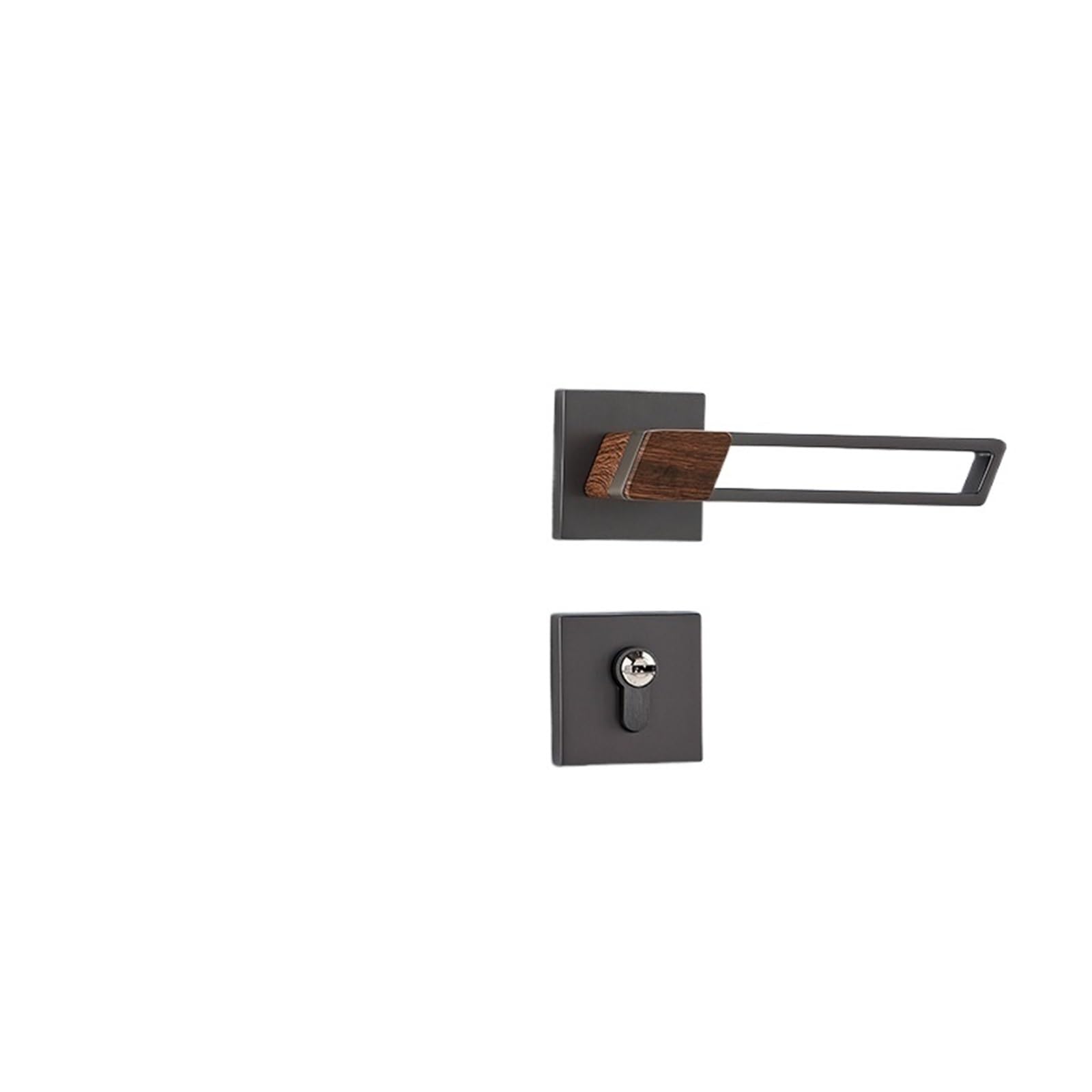 Serrure porte magnetique silencieuse contre le bruit pour chambre en bois nickel noir