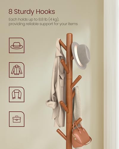 Porte-manteau autoportant pour chambre et entrée avec étagère à chapeaux et sacs