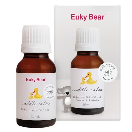 Euky Bear Cuddle Calm Baby Essential Oil Blend 15mL - Featuring Organic Mandarin and calming essential oils. A nurturing blend, carefully crafted to help calm restlessness in little ones (or for babies 3+ months.)