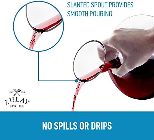 Zulay Kitchen Wine Decanter and Carafe - 100% Lead-Free Crystal Red Wine Decanter - Authentic Wine Aerator Decanter (1800ML Capacity)