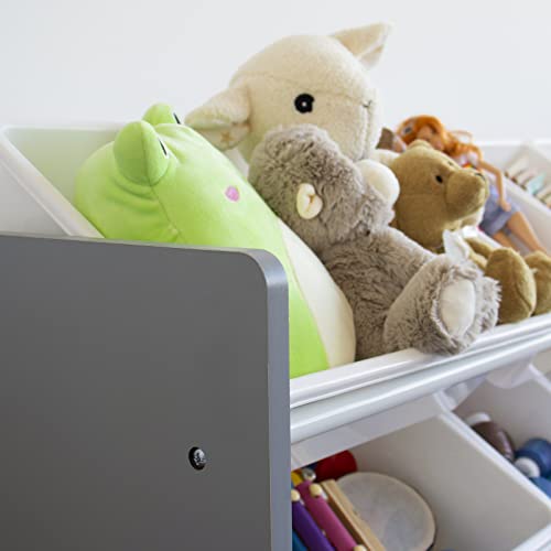 Image of Humble Crew Made for Me Kids Toy Storage Organizer with 12 Storage Bins, Grey /White