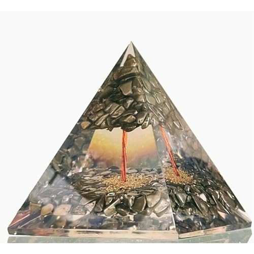 Image of Pyrite Tree of Life Crystal Pyramid | 3 Inch | Feng Shui & Vastu Correction | Crystal Pyramid for Positive Energy,Meditation, Health, Good Luck | Home & Office Decor |