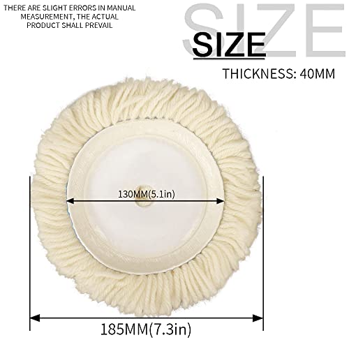 SI FANG 125mm Hook and Loop Wool Polishing Buffing Pads, Premium Natural Wool, Thick and Aggressive - Image 2