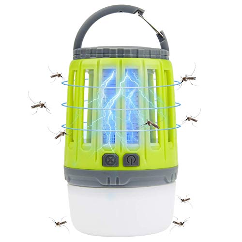 Osaloe Lampada Anti Zanzara, UV Lampada da Campeggio LED Anti-Mosquito con Cassetto Raccogli, Lampada da Repellente Zanzare Senza Sostanze chimiche - Giallo