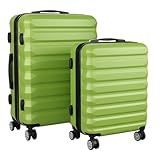Relaxdays Set de Maletas 2 Piezas S+M, Carcasa rígida, 4 Ruedas 360°, asa telescópica, Cerradura numérica, Verde Claro 6