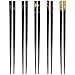 JapanBargain Brand 5 Pair Bamboo Chopsticks Gift Set Crane Design Black