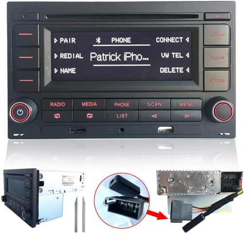 SCUMAXCON RCN210 Car Radio Audio Stereo for VW Golf MK4 Polo Passat B5 Coche Radio USB MP3 AUX SD Bluetooth with CD Player + Adapter with Canbus Simulator