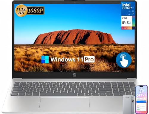 Image of HP 15.6 inch Touchscreen Laptop Computer for Business, Intel 10-Core 7-150U, 16 GB RAM, 1 TB SSD, Windows 11 Pro, FHD IPS Display, Intel Iris Xe Graphics, WiFi 6, Copilot, HDMI, w /AI Voice Recorder
