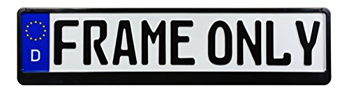 Premium European License Plate Frame - Evolution 3 - Black #TOP2