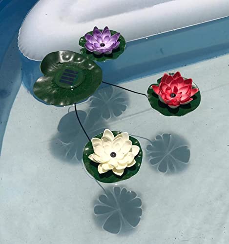 Superdream Solar Power Energy Floating Lotus Flower Led Accent Light For Pool Pond Garden Night Light #TOP3