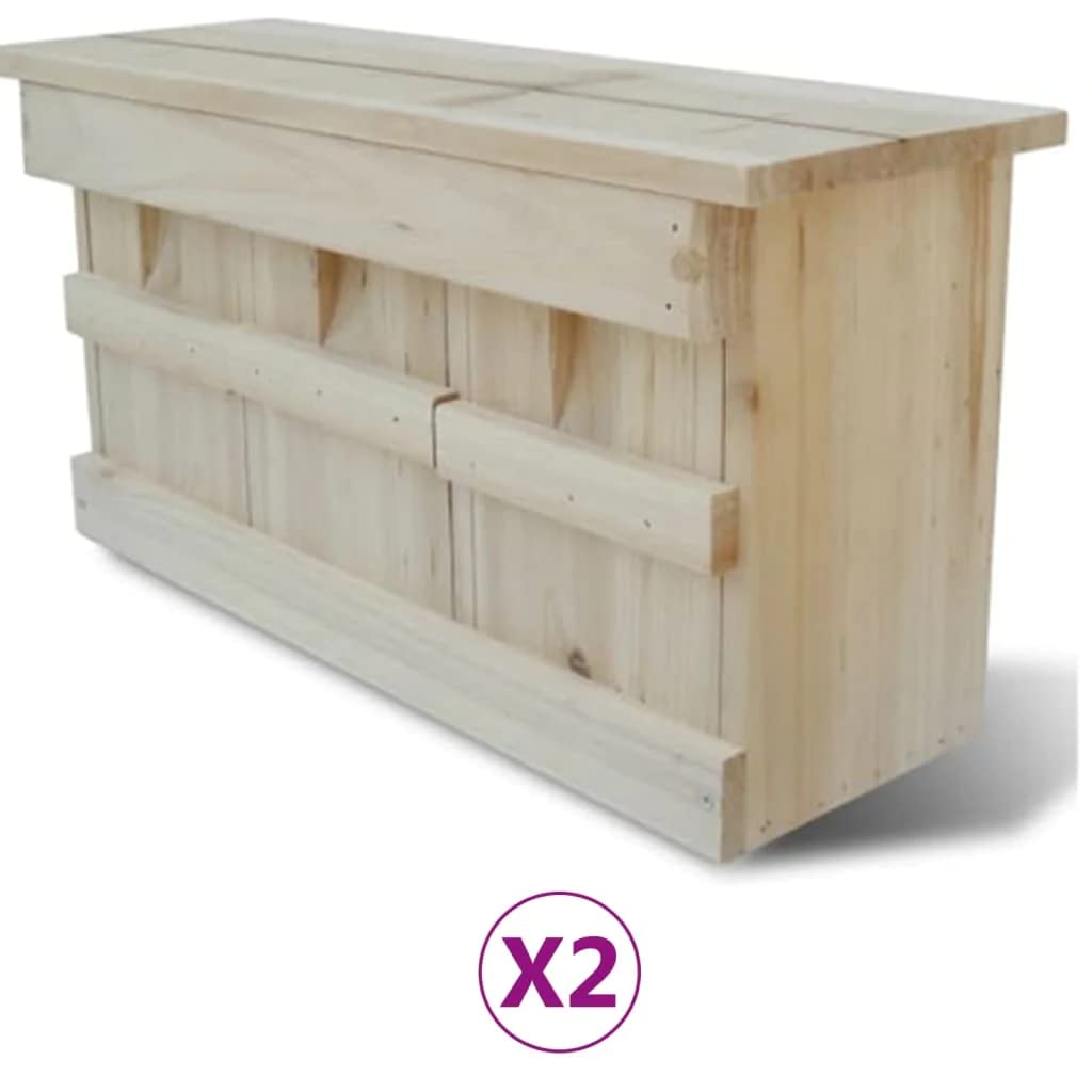 vidaXL Spatzenhaus 2 STK. Holz 44 x 15,5 x 21,5 cm