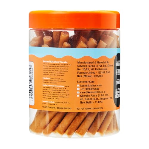 Image of Kennel Kitchen Soft Baked Fish Sticks with Turmeric Treats for Dogs, 500g (Pack of 1) | Soft Dog Chew Sticks | Dog Treats for Adult Dogs and Puppies