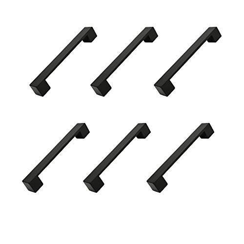 6 Un. poignées de meuble en résine ABS noir mat porte armoire cuisine - entraxe 160MM Cover