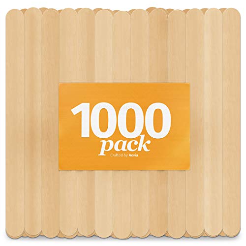 Wooden Craft Sticks by Aevia - Disposable Ice Cream Popsicle Sticks - 100% Natural Food Grade and Eco-Friendly (4.5