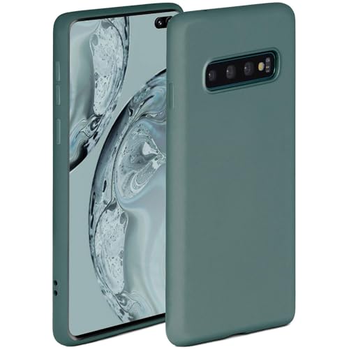 Coque en silicone Samsung Galaxy S10 Plus ONEFLOW souple double couche mat Petrol-Vert