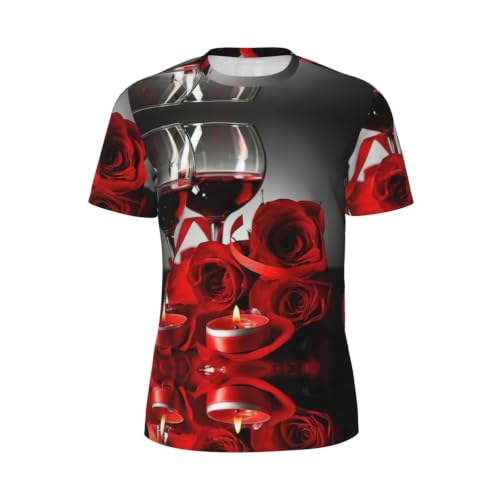 T-shirt de course à pied en maille rose vin rouge et bougie imprimée
