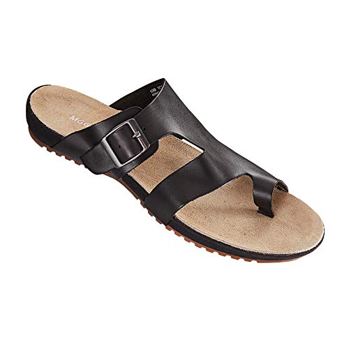 MGGMOKAY Mens Cow Leather Flip Flops Sandals