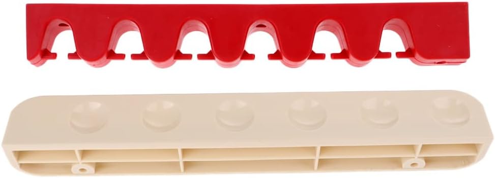 Wall Mounted 6 Card Slot Pool Cue Holder Billiard Plastic Rubber