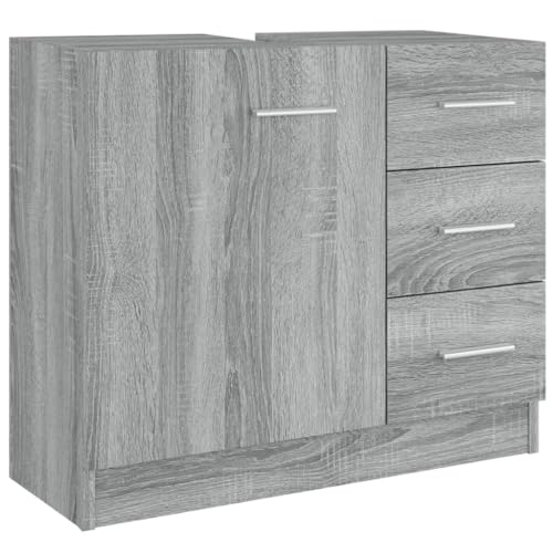 Armoire de lavabo Sonoma gris 63x30x54 cm Bois d ingénierie