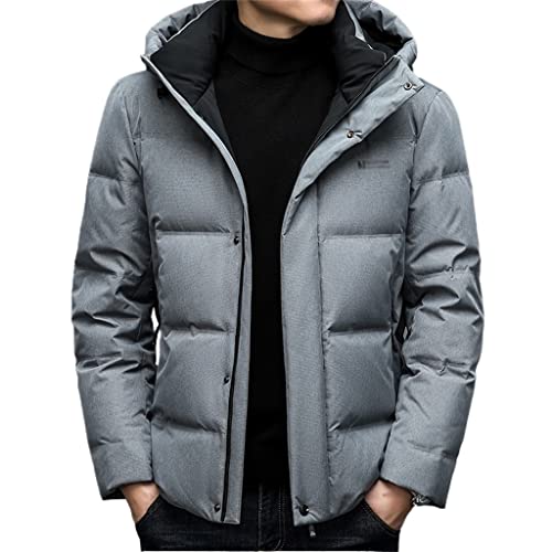 TJLSS Chaqueta de Invierno for Hombre, Ropa Bonita Gruesa, Chaqueta Corta con Capucha de Invierno for Hombre (Color : Blue,White, Size : Large)