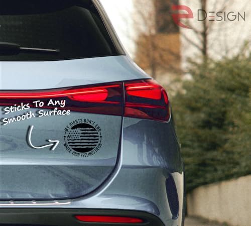 Image of eDesign My Rights Don't End Where Your Feelings Begin Sticker Decal Vinyl - 5 Inches - Premium Vinyl Sticker for Cars Trucks Laptops and More - Weatherproof and Durable 2-Pack