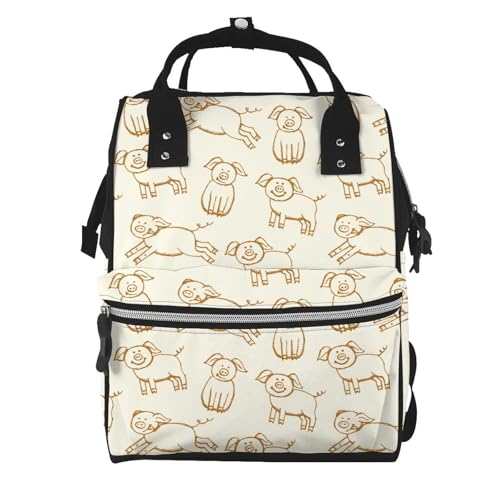 Kuilepa Funny Pigs Pattern Mummy Diaper Bag Backpack Durable ...
