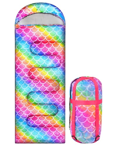 Sleeping Bag for Kids Girls Boys, 3 Season Warm Lightweight Kids Sleeping Bag Waterproof Portable for Camping Outdoors, Travel miniatura 1