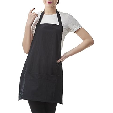 Colorfulife Professional Salon Apron Hair Stylist Hairdressing Dyeing Wrap Cape,Short Candy Color Adjustable Barber Aprons with 2 Pockets (Black) Cover