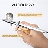 Bucasso Airbrush Kit, Pistola de Aire con 0.3mm/0.5mm/0.8mm Agujas/Boquillas, 3cc/7cc/11cc Vaso de Fluido Reemplazable para Pintar Maquetas Uñas Pastel Tatuaje Maquillaje (W002-B