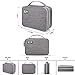 Electronics Travel Organizer, Jelly Comb Electronics Cable Organizer Bag Double Layer Travel Cable Storage Bag for Cables, Laptop Charger, Tablet (Up to 11'') and More-Thick Large(Grey)