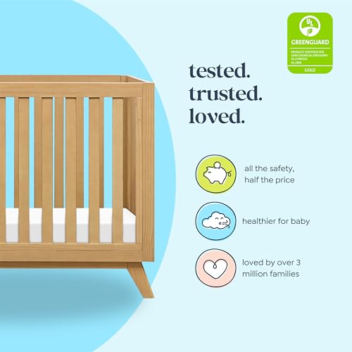 DaVinci Otto 3-in-1 Convertible Baby Crib - GREENGUARD Gold Certified Wooden Convertible Crib to Toddler Bed & Daybed - Baby Bed with 4 Adjustable Mattress Heights & Easy to Assemble - Honey - Image 5