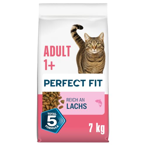 PERFECT FIT Adult Trockenfutter für erwachsene Katzen ab 1 Jahr - Lachs, 7 kg (1 Beutel)
