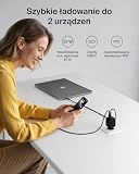 Belkin SmartProtect 2-portowa Ładowarka USB-C 67 W, Ładowarka GaN z 2 Portami USB-C, Szybkie Ładowanie Urządzeń MacBook, iPhone 17, iPad Pro, Chromebook, Galaxy S25 Ultra, Pixel 10 i Innych – Czarna
