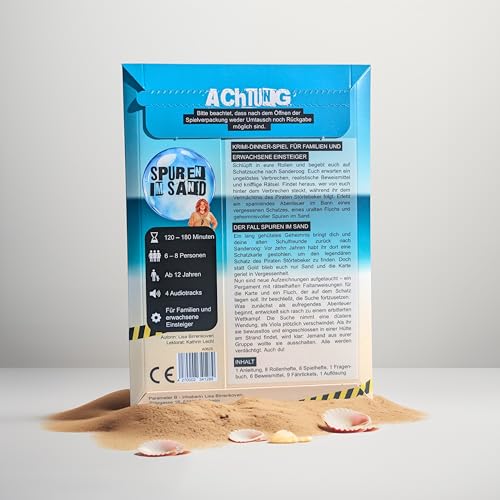 Stadtkrimis Exit Escape Stadtführung Parameter B - Spuren im Sand - Krimidinner für 6-8 Personen – ab 12 Jahren - Krimidinner für Zuhause für Familien mit Kindern - Krimispiel für Einsteiger - realistische Beweise