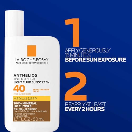 Image of La Roche-Posay Anthelios Sunscreen SPF 40, Ultra-Light Fluid Broad Spectrum SPF 40, Face Sunscreen with Titanium Dioxide Mineral, Lightweight & Fast-Absorbing, Oil-Free, Matte Finish