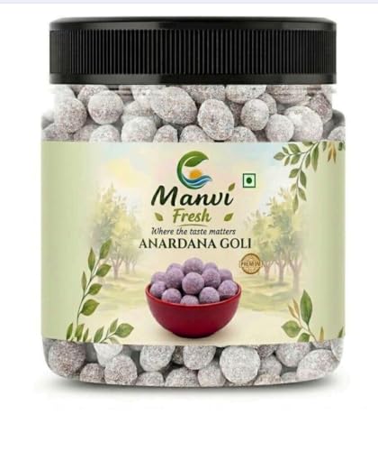 MANVI FRESH Anardana Goli 400gm| Digestive Candy with Anar Powder & Churan | Fresh Tangy Mukhwas Mouth Freshener | Sweet Sour After Meal Digestive Goli