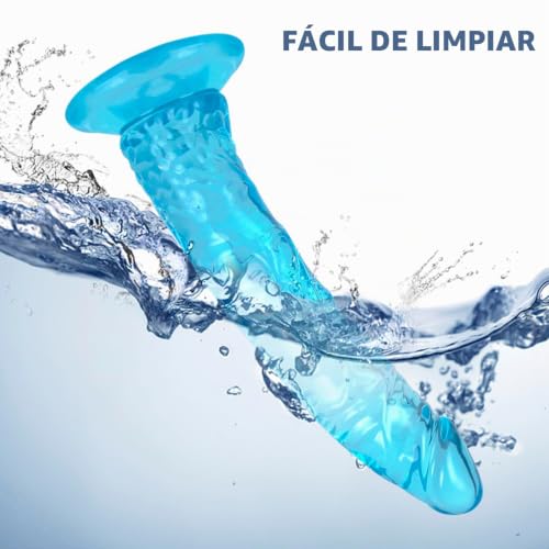 Miniatura 4 de Pene De Goma Transparente Realista, Consolador Natural Realista, Juguete Sexual Transparente Para Mujeres, Ventosa Grande, Cola De Didlo De 24 Cm Para Hombres, Consolador Pequeño Y Delgado Real S