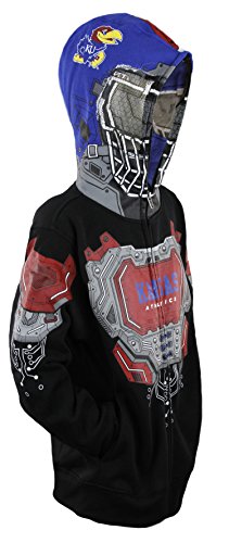 NCAA Kids Boys Full Zip Masked Hoodie, Kansas Jayhawks, Medium (10)
