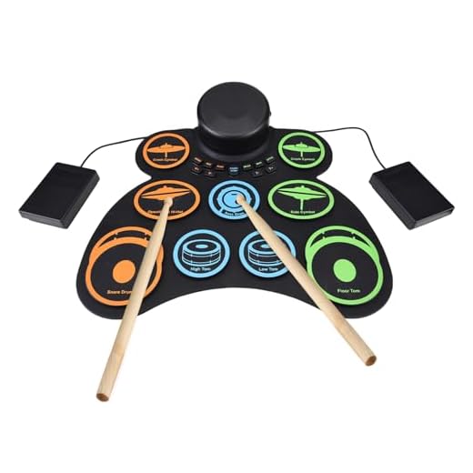Tomvorks Batería Electrónica con Experiencia de Sonido Excepcional Diseño Compacto Funciones de Grabación y Reproducción para Mejorar las Habilidades Batería Negro