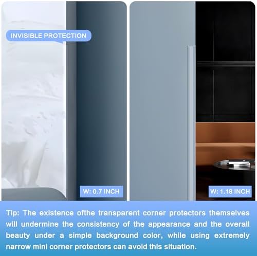 Frychee Clear Self - Adhesive Wall Corner Protectors - Ideal for Wall, Door, Cabinet, Furniture & Stair, Easy Installation, Suitable for Baby Proofing, Clear, 1.7cmx100cm-5PCS — view 7