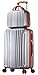 Womens ABS Spinner Luggage Candy Color Hardside Rolling Zipper Suitcase - 20 Inch Silver