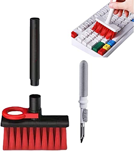 5 in 1 Keyboard Cleaning Brush Kit,Keyboard Brush,Bluetooth Earbuds Cleaning Pen,Soft Brush Keyboard Cleaner Brush,Key Puller Computer Cleaning Tools (Black)