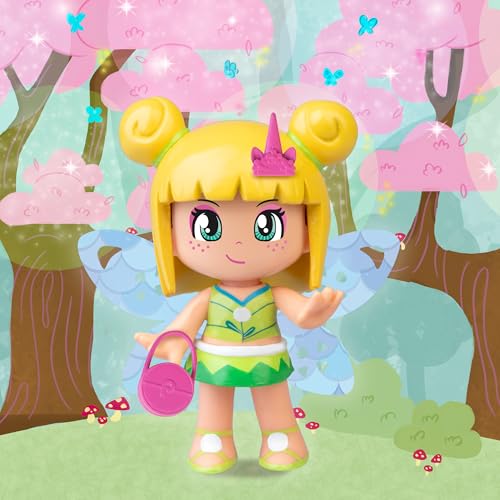 Pinypon Fée Magique (PNY76000) Figurine avec Ailes réversibles décorées de Paillettes sur Les 2 Faces dorée et Bleue, Comprend des Accessoires et des pièces interchangeables sur Le thème de l'été, +4 – vue 8
